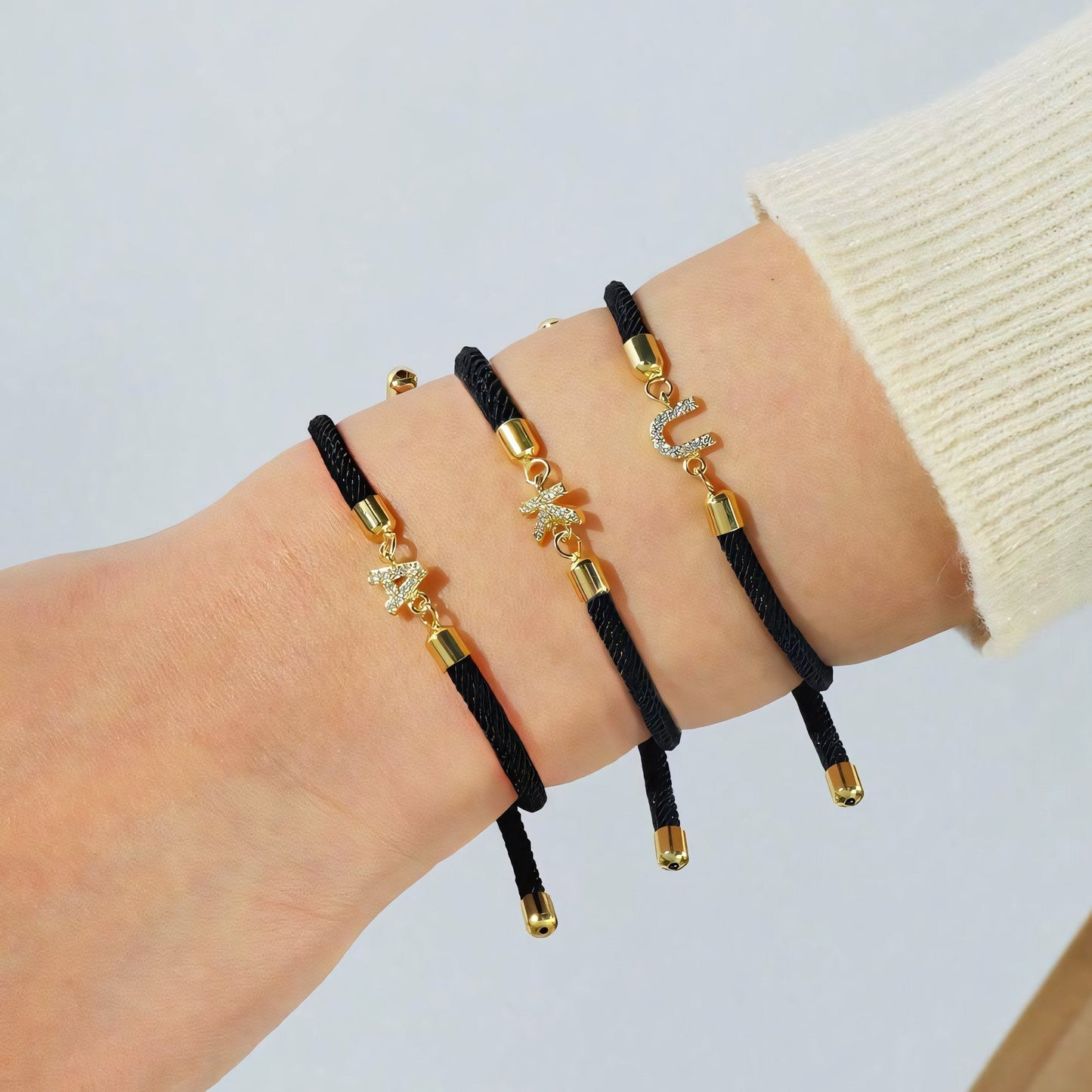 Adjustable Letter Initial Bracelets